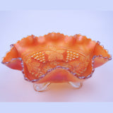 Fenton Marigold Grape and Cable Carnival Glass Footed Bowl Main