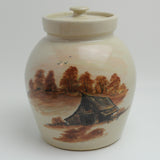 Pottery Crock Stoneware Lidded Cookie Jar Main