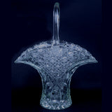 Cut Glass Heavy Crystal Large Basket  Front View