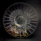 Northwood Peacock on a Fence Plate Iridescent on Stand