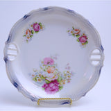 P.K. Silesia Floral Rose and Brush Rim Open Handle Serving Plate Main