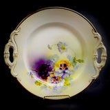 Schwarzburg Floral Plate Open Handled Serving Dish Standing