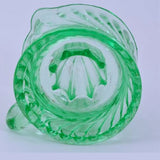 Vaseline Green Depression Glass Reamer Juicer Swirl Pattern Bottom