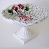 Capodimonte Pedestal Bowl Vintage Roses Main Angle View