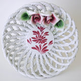 Capodimonte Pedestal Bowl Vintage Roses Top View