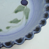 Artisan Art Pottery Pie Dish Blue Details