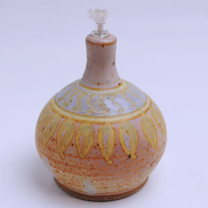 Hand Pottery Oil Lamp with Glass Wick Holder Main