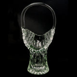   Cut Glass Heavy Crystal Large Basket  Side View