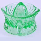 Vaseline Green Depression Glass Reamer Juicer Swirl Pattern Main