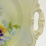 Schwarzburg Floral Plate Open Handled Serving Dish Handle End