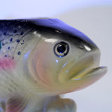 Rainbow Golden Trout Planter Vase Japan Head Close Up