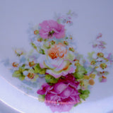 P.K. Silesia Floral Rose and Brush Rim Open Handle Serving Plate Floral Details