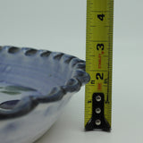  Artisan Art Pottery Pie Dish Blue Height